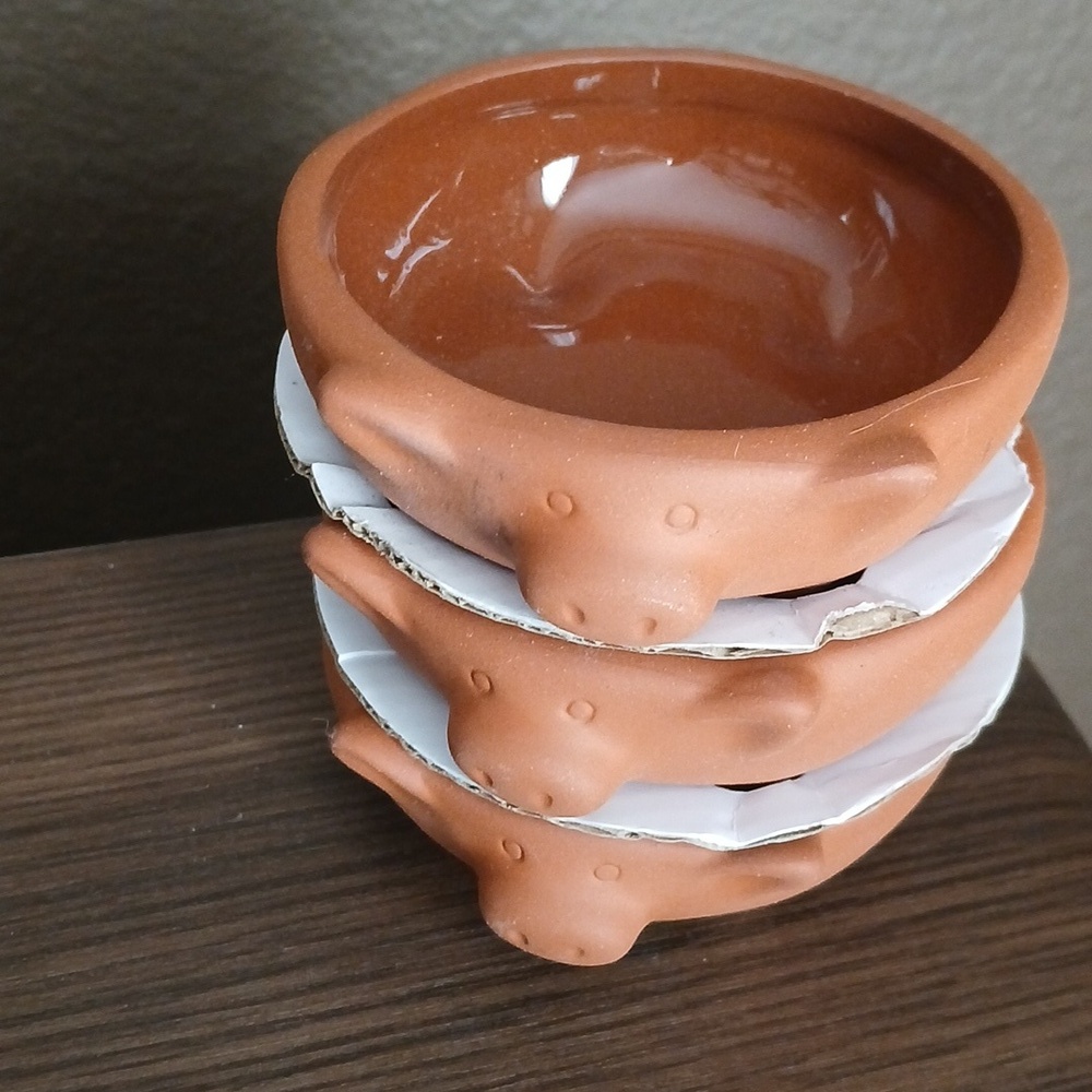 Tag Terracotta Red Clay Cochinito Mini Spice Bowls Dishes Microwave Safe